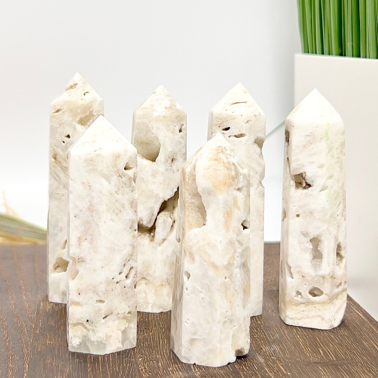 Druzy White Agate Points Towers Crystals YOU CHOOSE