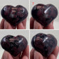 Garnet in Arfvedsonite Hearts Crystal Carvings YOU CHOOSE