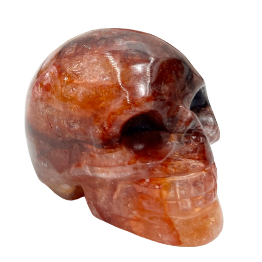 Fire Quartz Hematoid Skull 2 Inches Hand Carved Crystal Carving