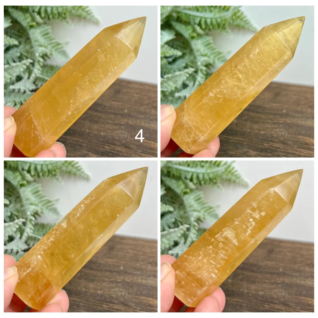 Honey Calcite Towers Points Natural Crystal Generators YOU CHOOSE