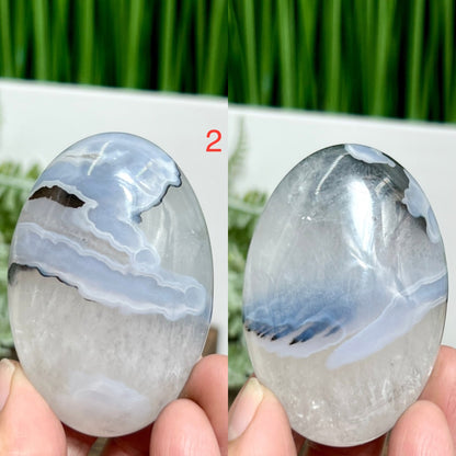 Volcanic Agate Quartz Palm Stones UV Reactive Crystals YOU CHOOSE