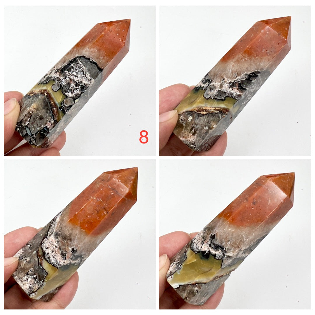 Mosaic Chalcedony Quartz Rare Points Towers Crystal Generators YOU CHOOSE