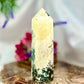 Moss Agate Tower Crystal Generator 500g 156mm