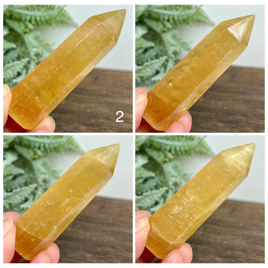 Honey Calcite Towers Points Natural Crystal Generators YOU CHOOSE