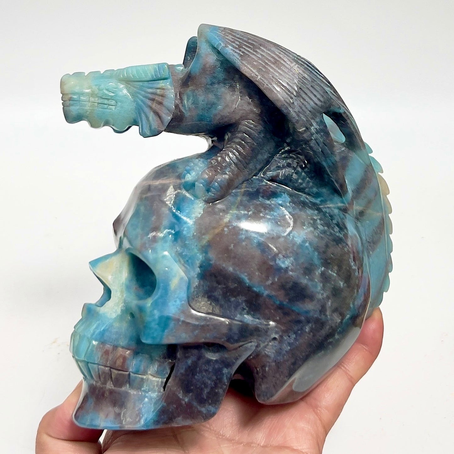 Trolleite Gargoyle on Skull Hollow Jaw Rare Healing Crystal Carving 1564g