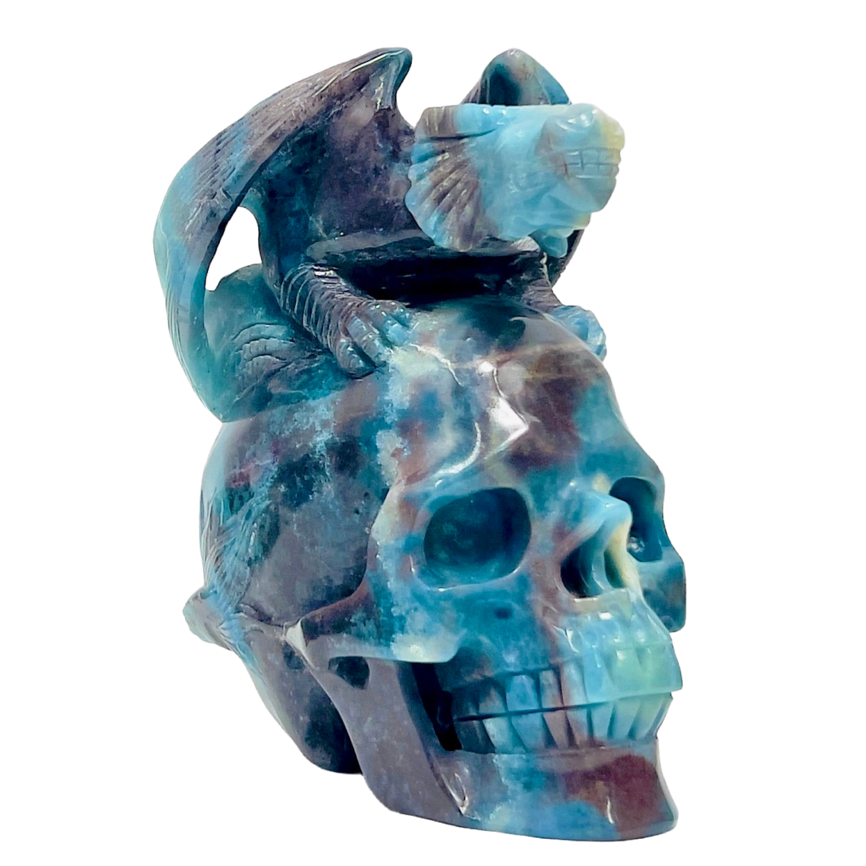 Trolleite Gargoyle on Skull Hollow Jaw Rare Healing Crystal Carving 1564g