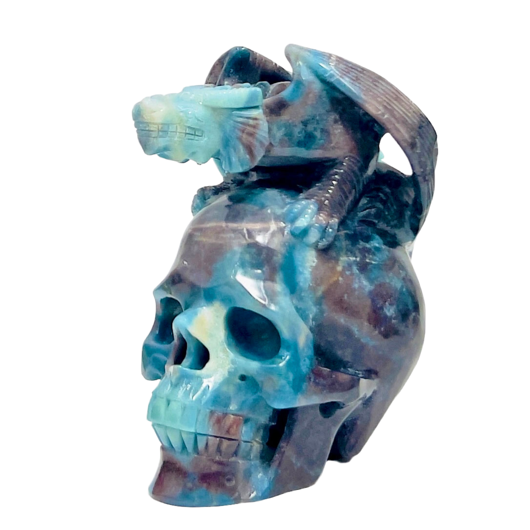Trolleite Gargoyle on Skull Hollow Jaw Rare Healing Crystal Carving 1564g