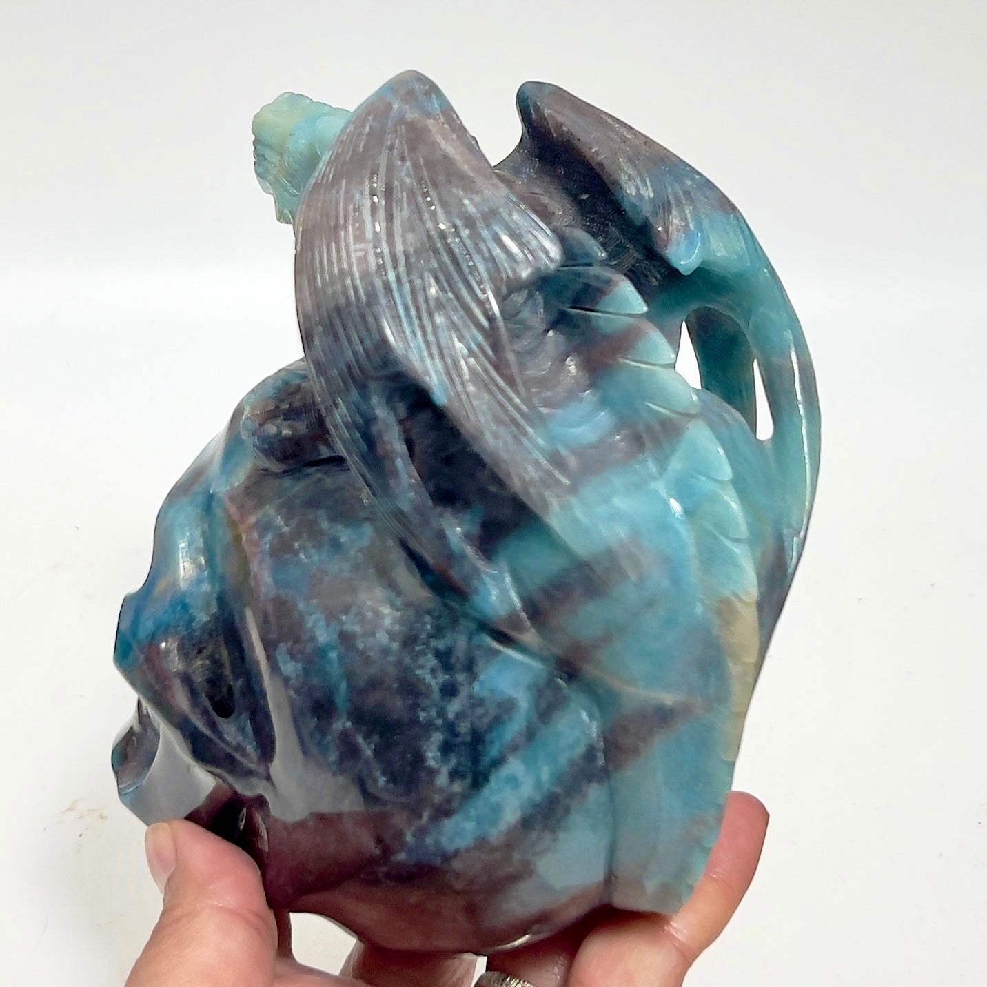 Trolleite Gargoyle on Skull Hollow Jaw Rare Healing Crystal Carving 1564g