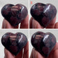 Garnet in Arfvedsonite Hearts Crystal Carvings YOU CHOOSE
