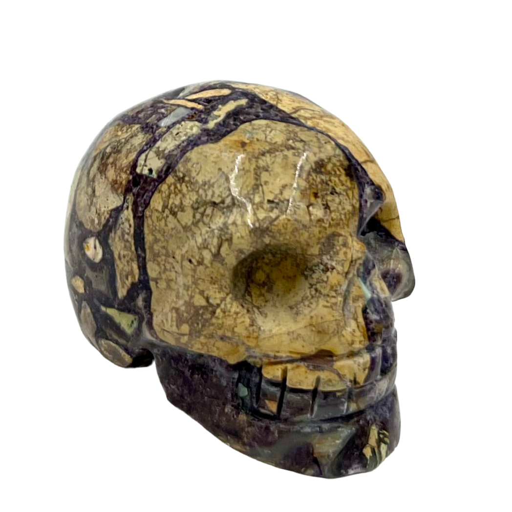 Brecciated Jasper Skull 2 Inches Hand Carved Crystal Carving