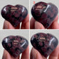 Garnet in Arfvedsonite Hearts Crystal Carvings YOU CHOOSE