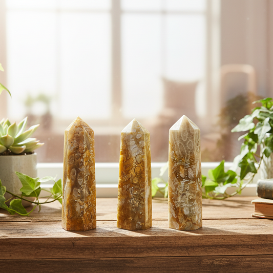 Fossil Coral Jasper Points Towers Crystal Generators YOU CHOOSE