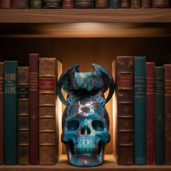 Trolleite Gargoyle on Skull Hollow Jaw Rare Healing Crystal Carving 1564g