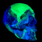 Volcanic Agate Skull UV Reactive Healing Crystal Carving 542g