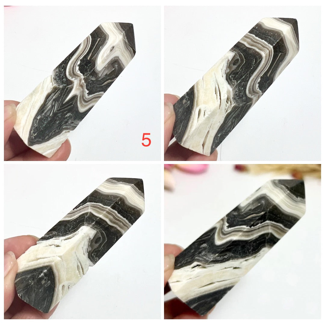 Zebra Phantom Calcite Points Towers Obelisk Crystal YOU CHOOSE