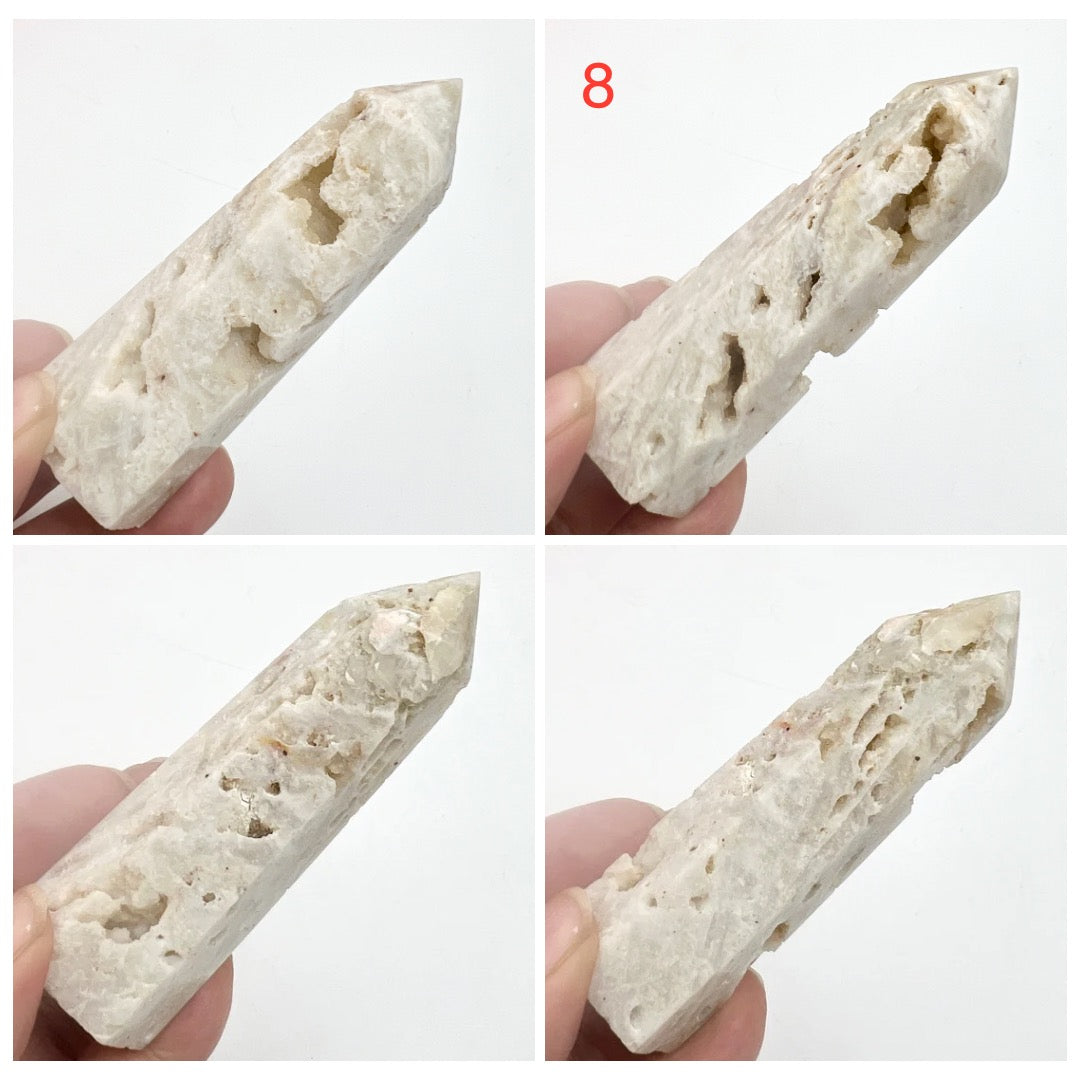Druzy White Agate Points Towers Crystals YOU CHOOSE