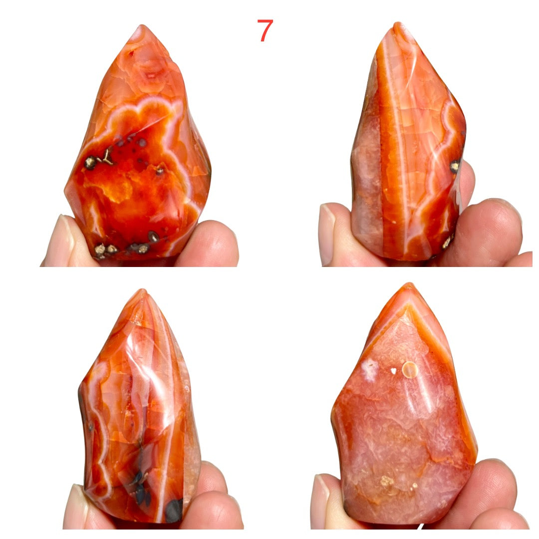 Carnelian Flames Healing Crystal Carvings YOU CHOOSE