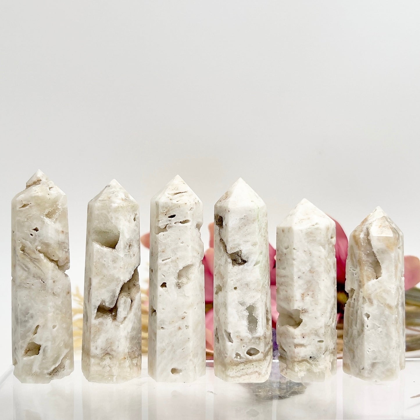 Druzy White Agate Points Towers Crystals YOU CHOOSE