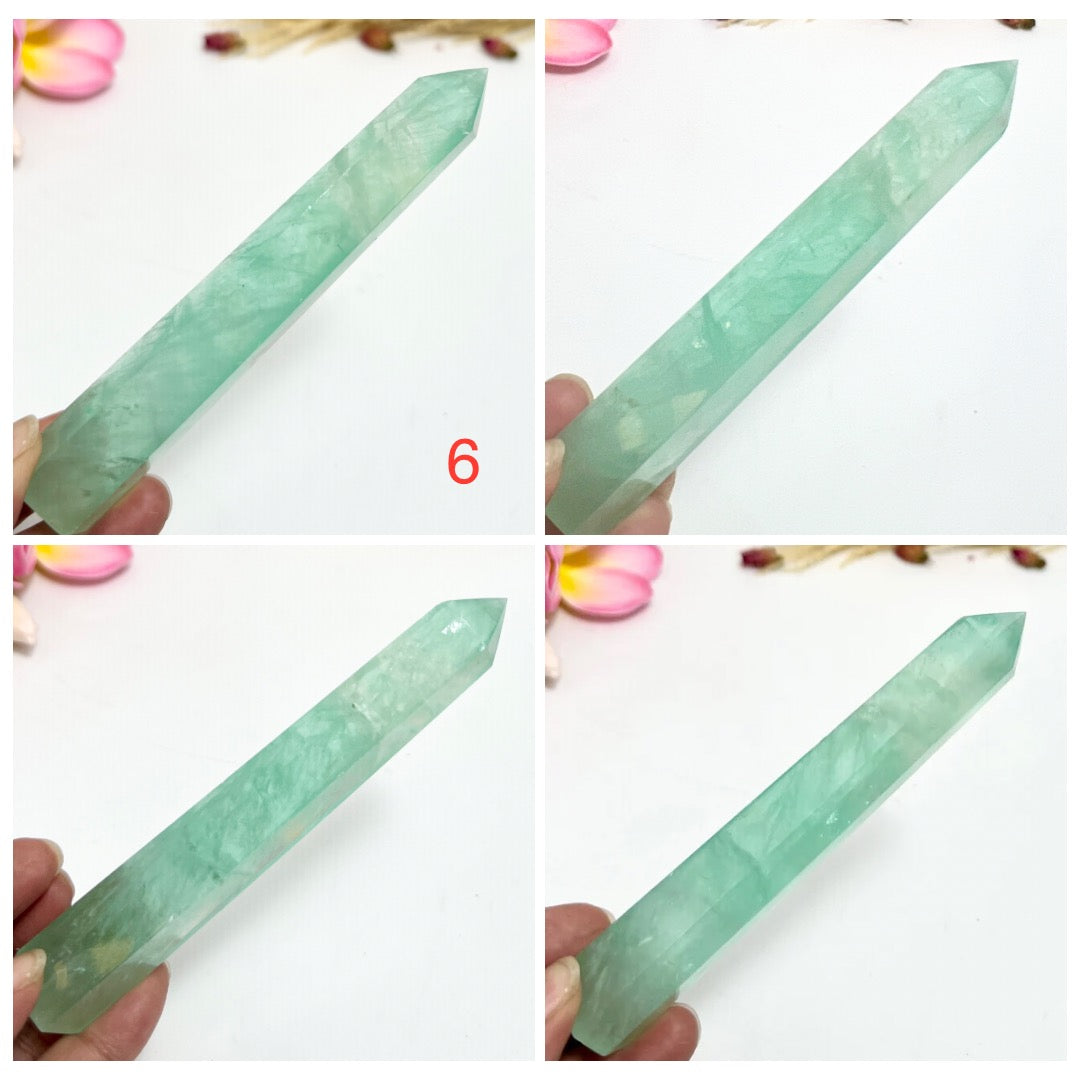 Green Fluorite Points Towers Translucent Crystal Generators YOU CHOOSE