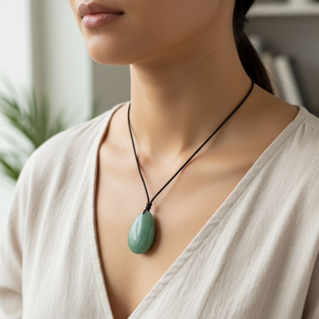 Green Aventurine Cord Necklace Wearable Crystals