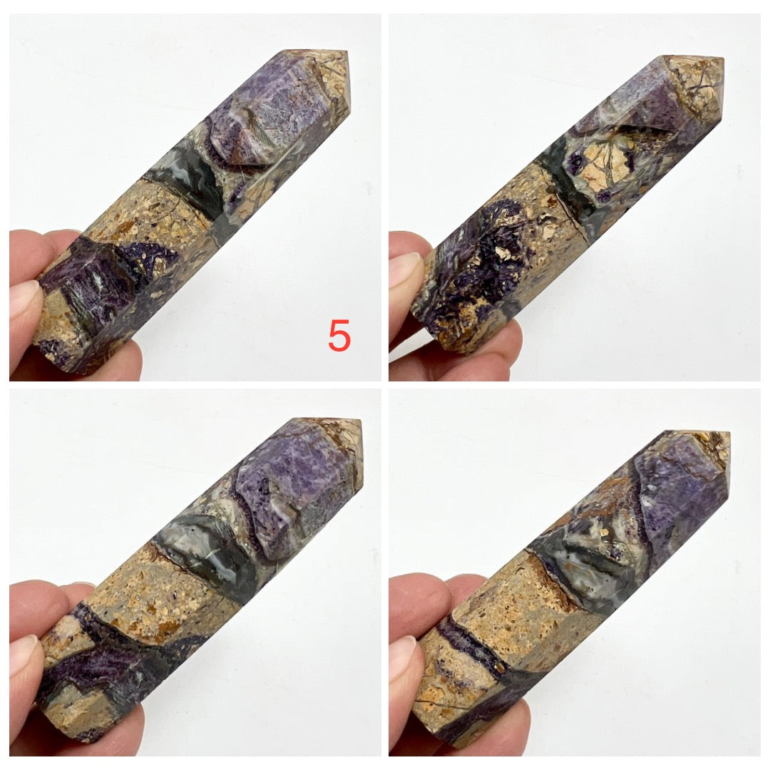 Purple Brecciated Jasper Points Towers Crystal Generators YOU CHOOSE