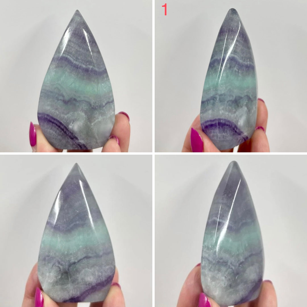 Fluorite Flames Free Form Crystals Carving YOU CHOOSE