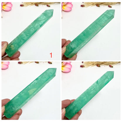 Green Fluorite Points Towers Translucent Crystal Generators YOU CHOOSE