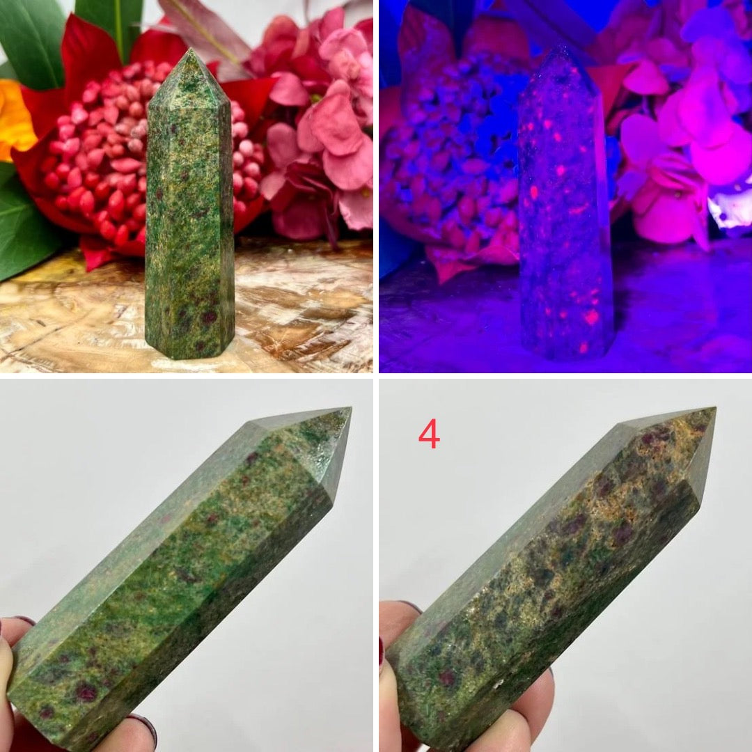 Ruby in Fuchsite Points Towers Crystal Generators YOU CHOOSE
