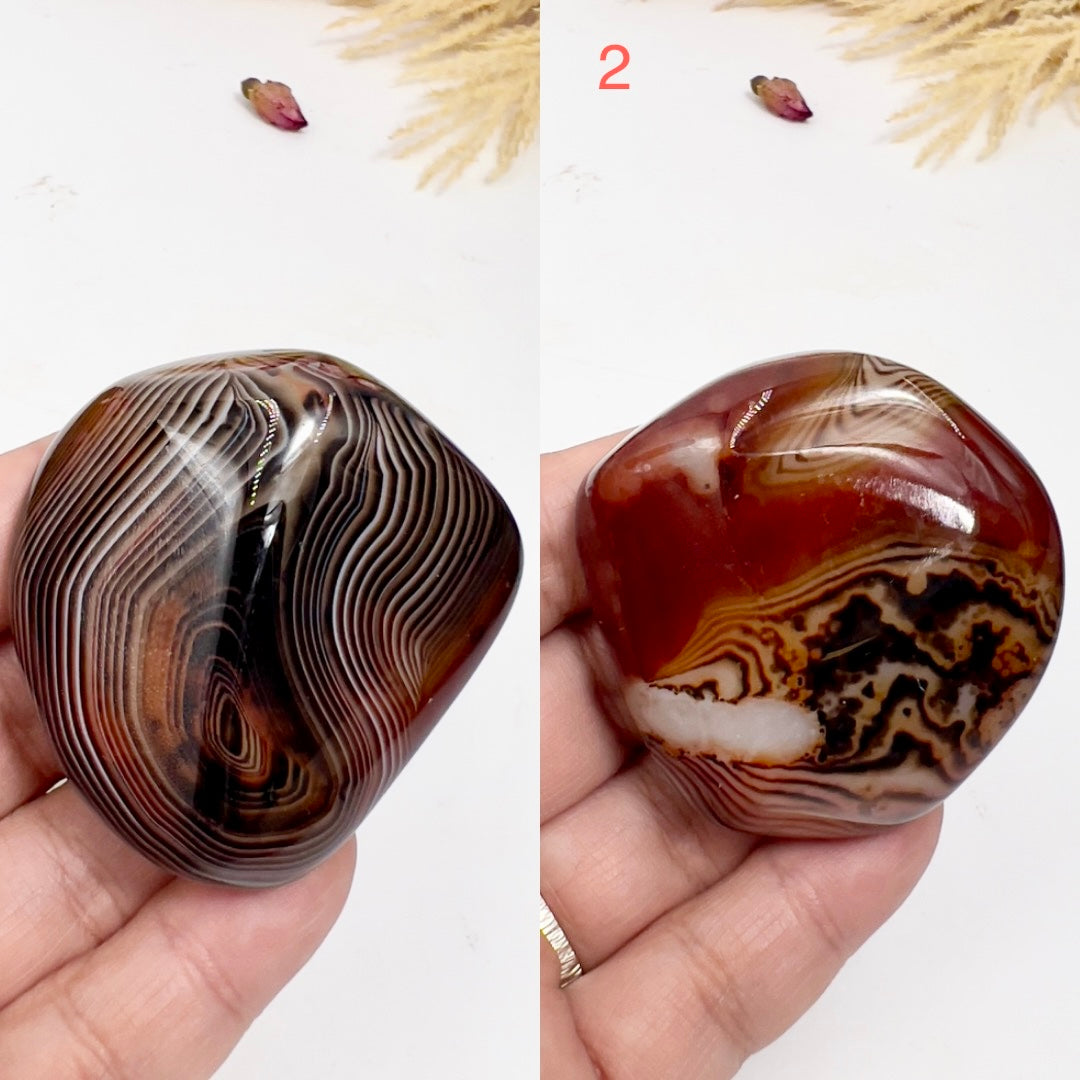 Sardonyx Chalcedony Onyx Palm Stone Meditation Crystals YOU CHOOSE