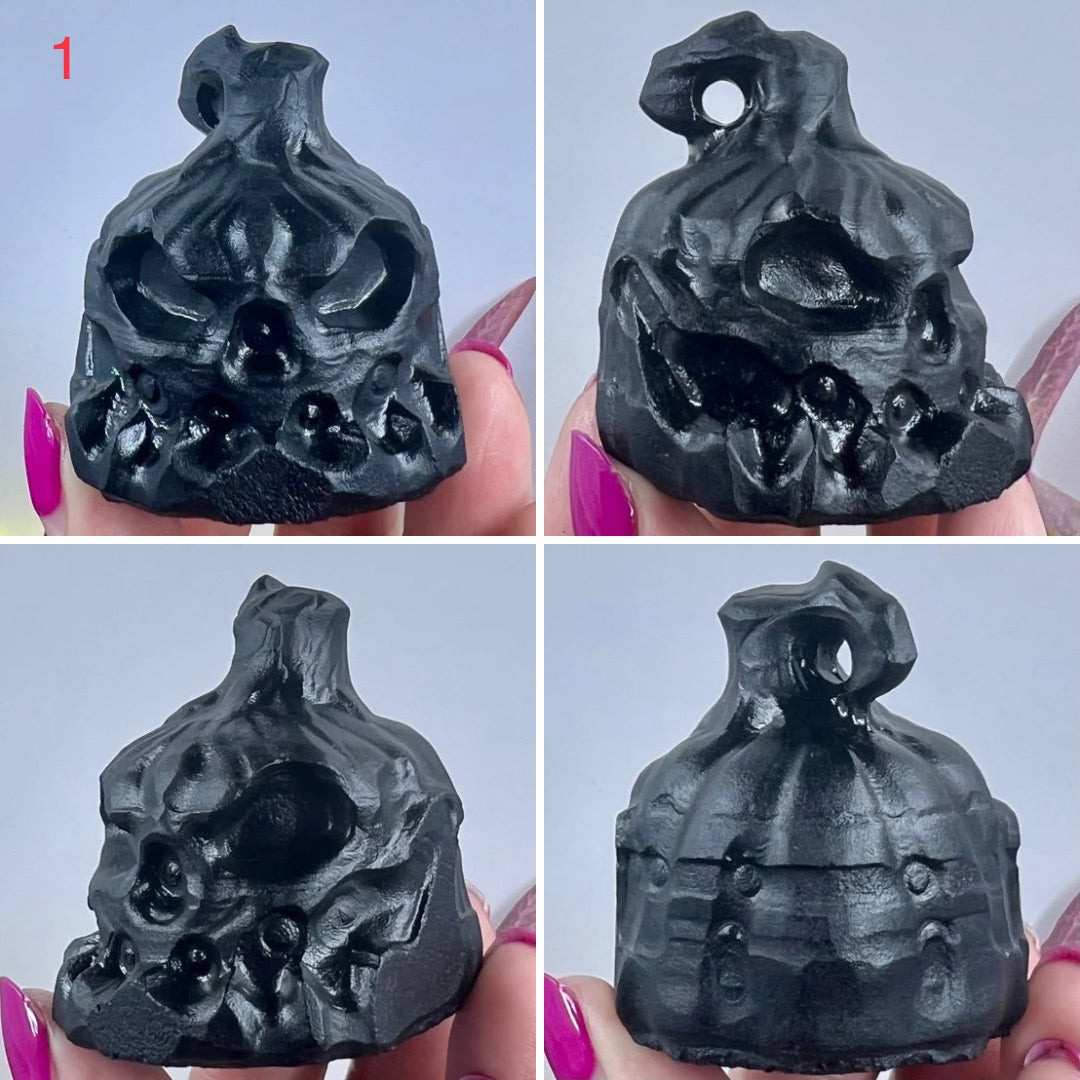 Black Obsidian Matt Halloween Brooms Pumpkins Crystal Carvings