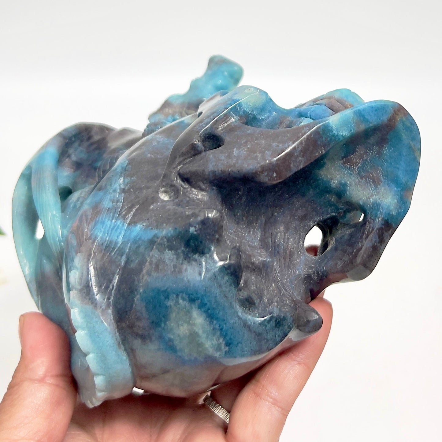 Trolleite Gargoyle on Skull Hollow Jaw Rare Healing Crystal Carving 1564g