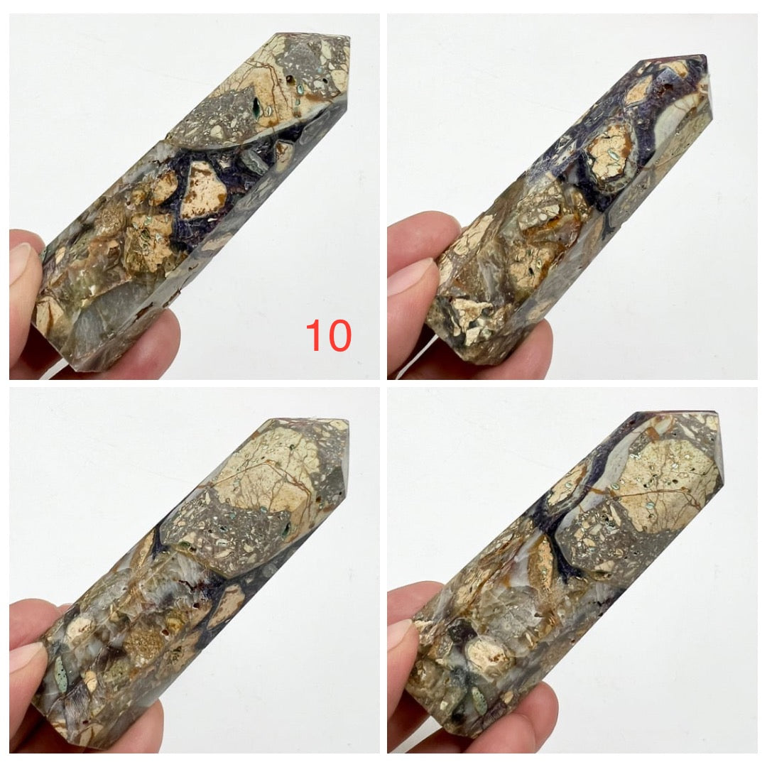 Purple Brecciated Jasper Points Towers Crystal Generators YOU CHOOSE