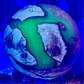Volcanic Agate Quartz Sphere UV Reactive Crystal Ball 327g 63mm