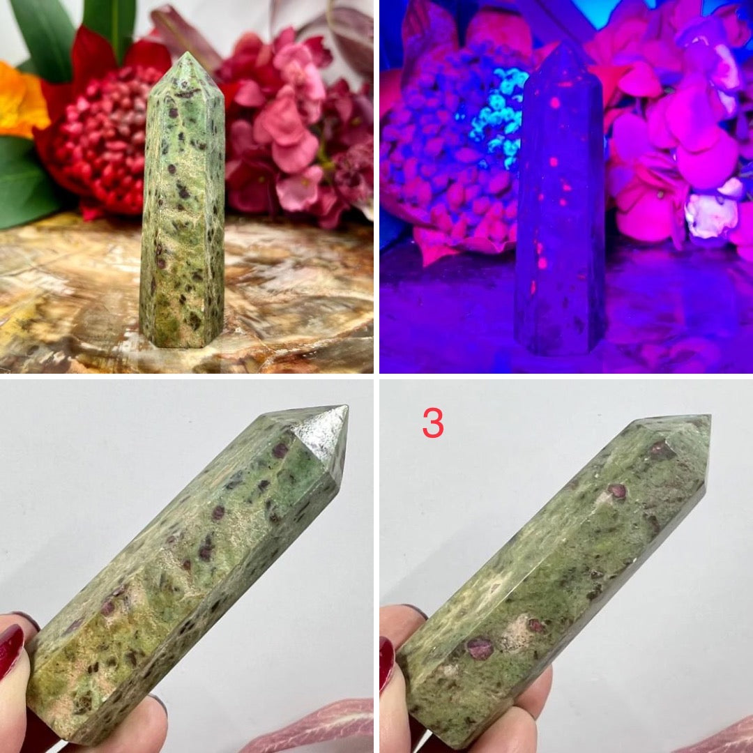 Ruby in Fuchsite Points Towers Crystal Generators YOU CHOOSE