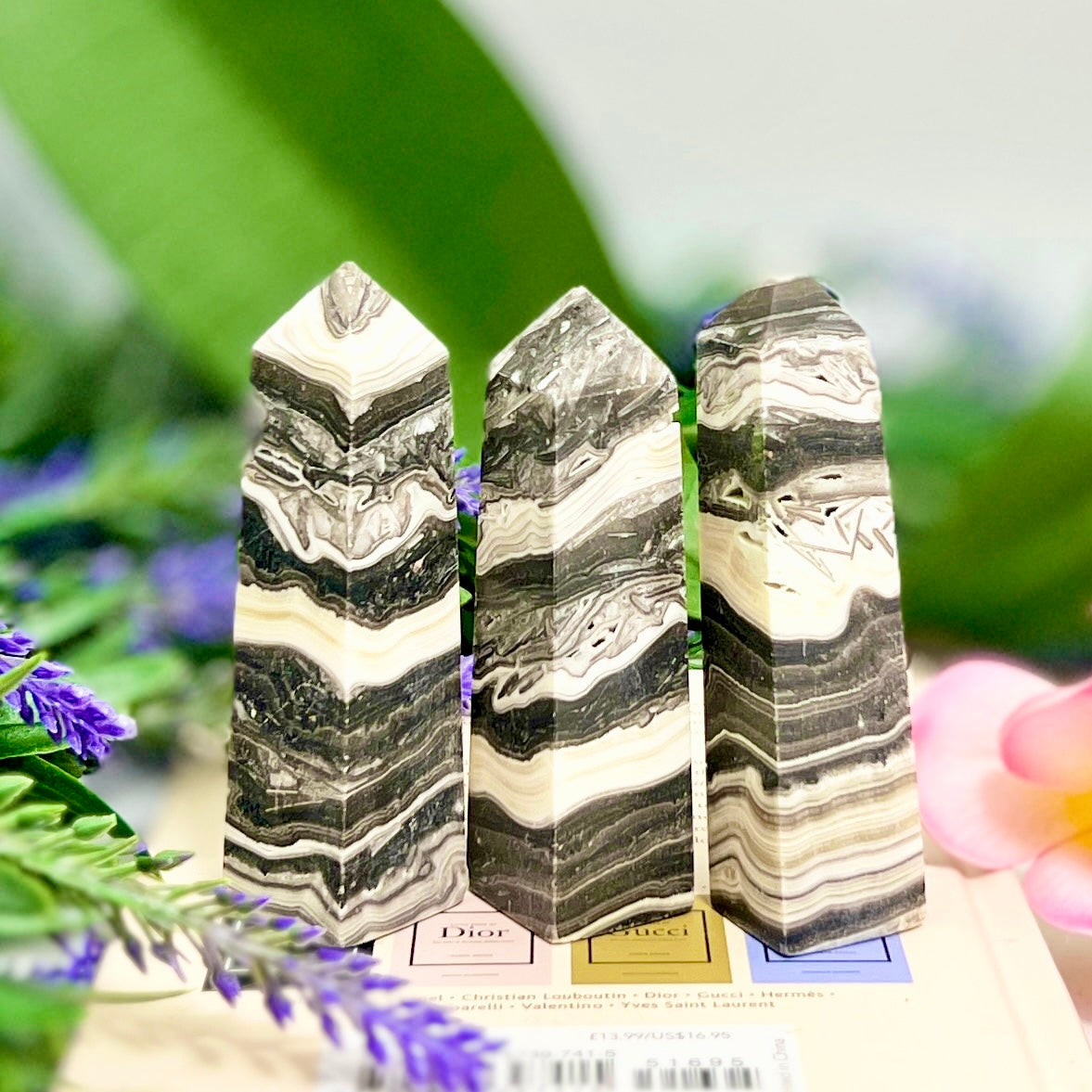 Zebra Phantom Calcite Points Towers Obelisk Crystal YOU CHOOSE