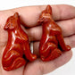 Small Red Jasper Wolves Dogs Crystal Carvings YOU CHOOSE