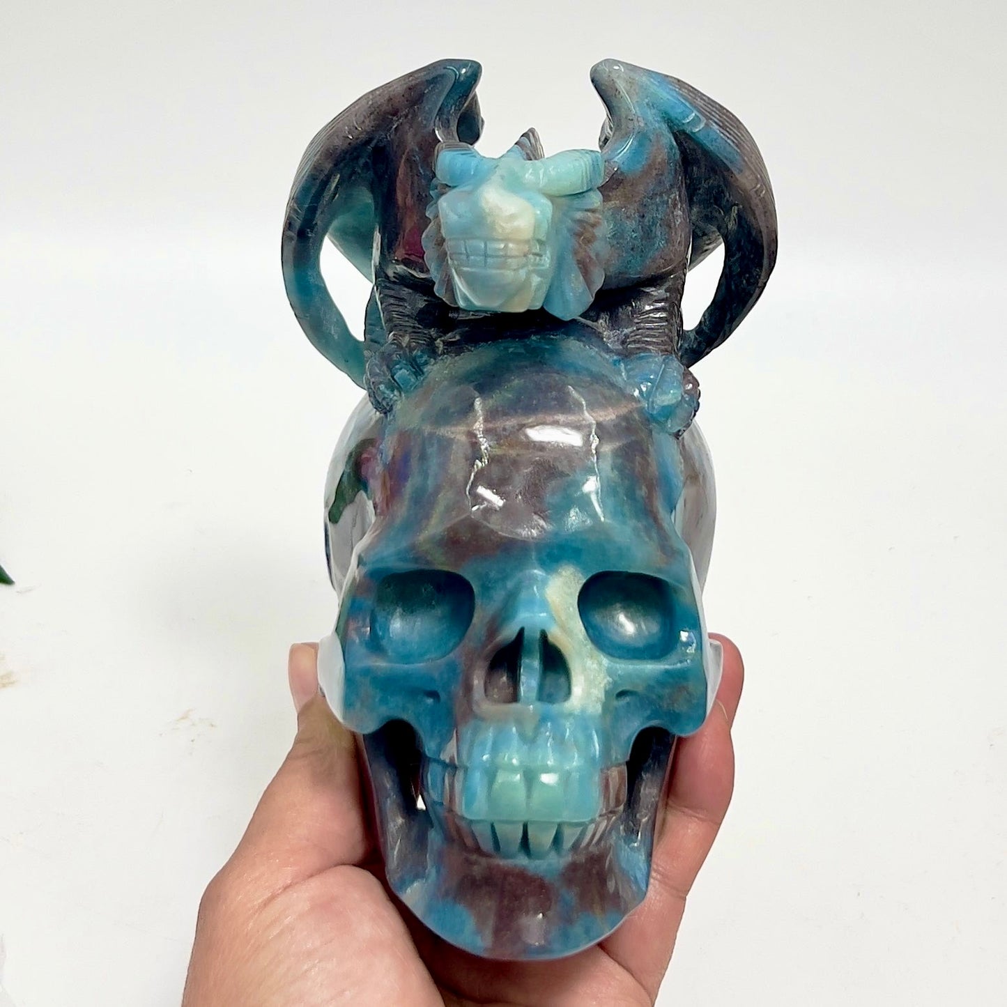 Trolleite Gargoyle on Skull Hollow Jaw Rare Healing Crystal Carving 1564g