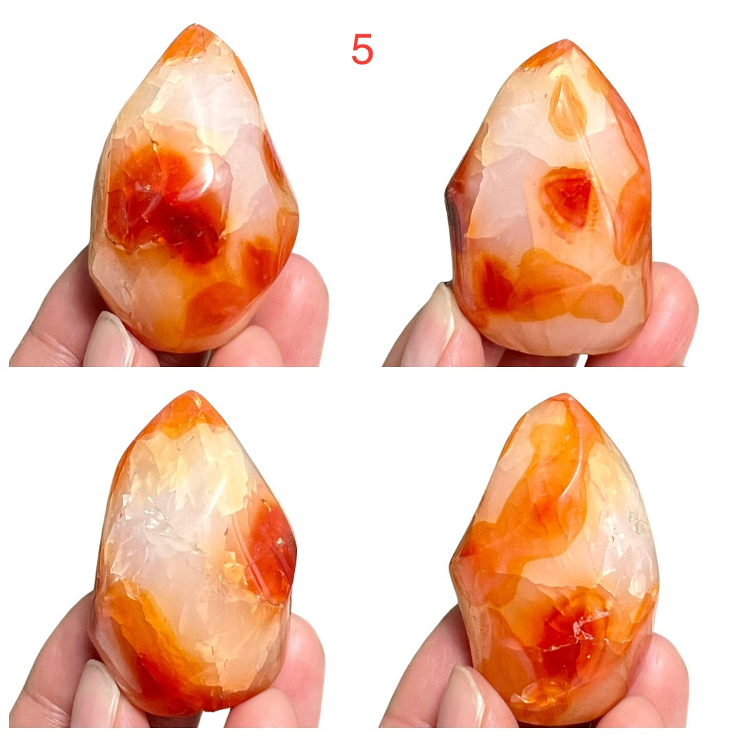 Carnelian Flames Healing Crystal Carvings YOU CHOOSE