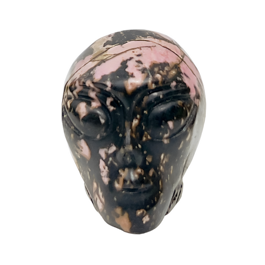 Rhodonite Alien Skull 2 Inches Healing Crystal Carving