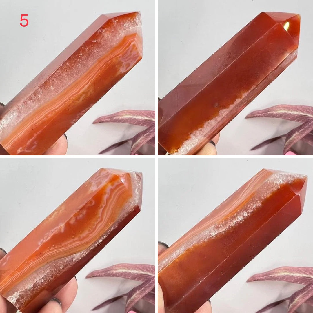 Carnelian Quartz Crystal Points Towers Generators YOU CHOOSE