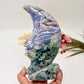 Moss Agate Moon Purple Chalcedony Rare Druzy Crystal Carving 844g 205mm