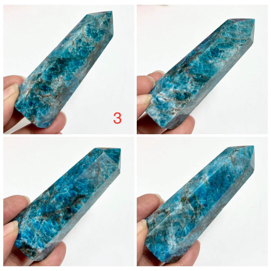 Blue Apatite Points Towers Crystal Generator YOU CHOOSE