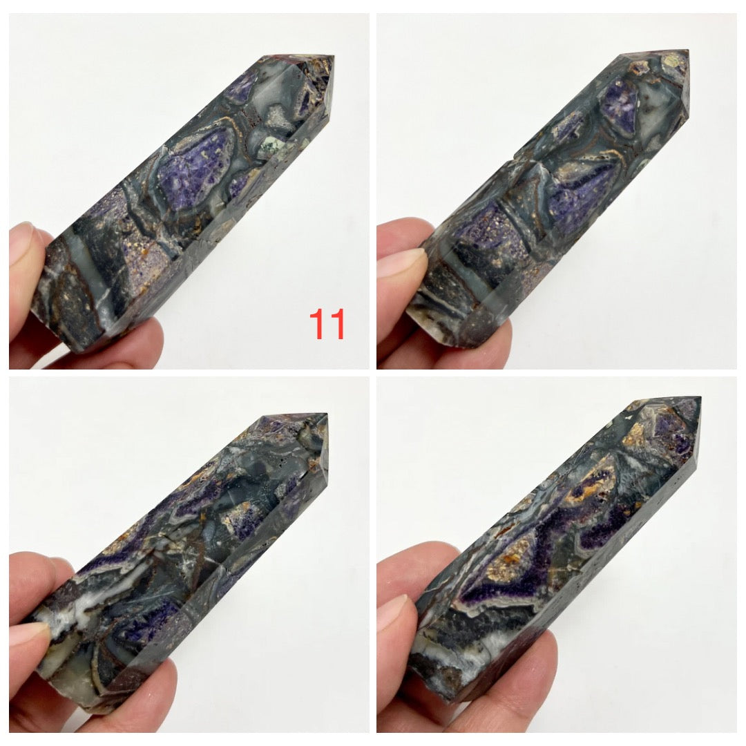 Purple Brecciated Jasper Points Towers Crystal Generators YOU CHOOSE