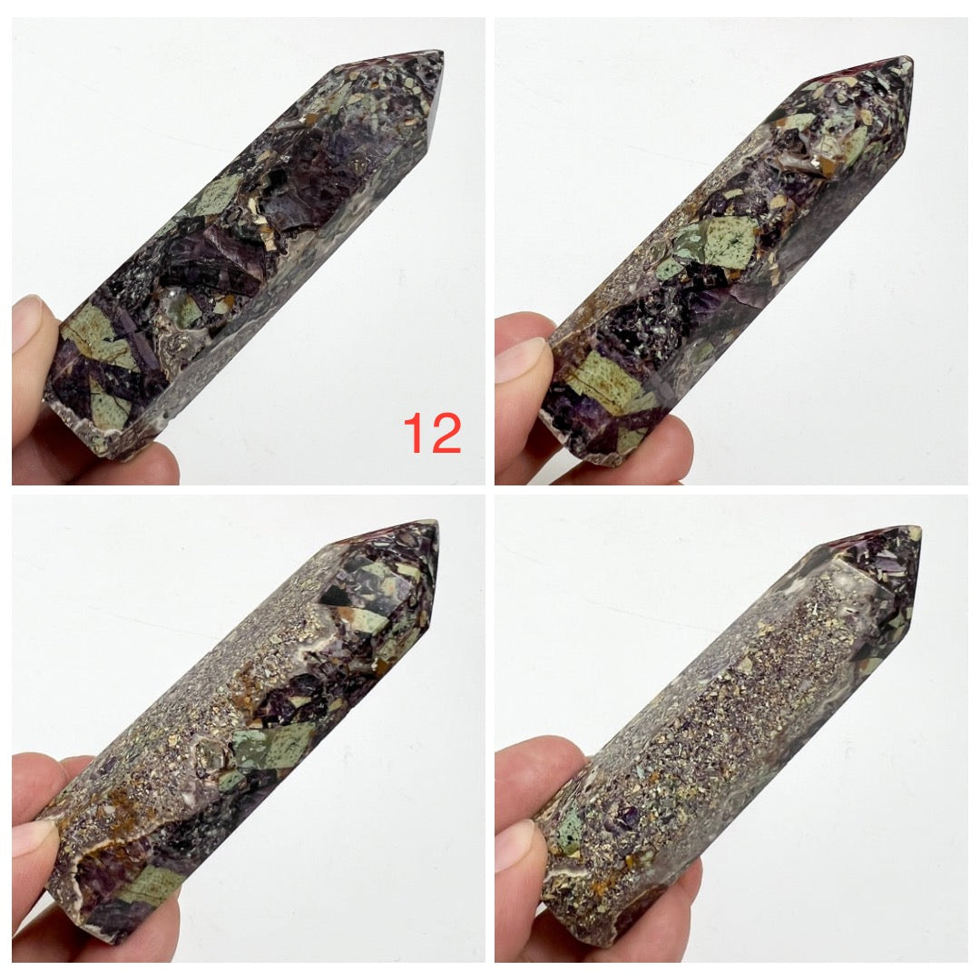 Purple Brecciated Jasper Points Towers Crystal Generators YOU CHOOSE