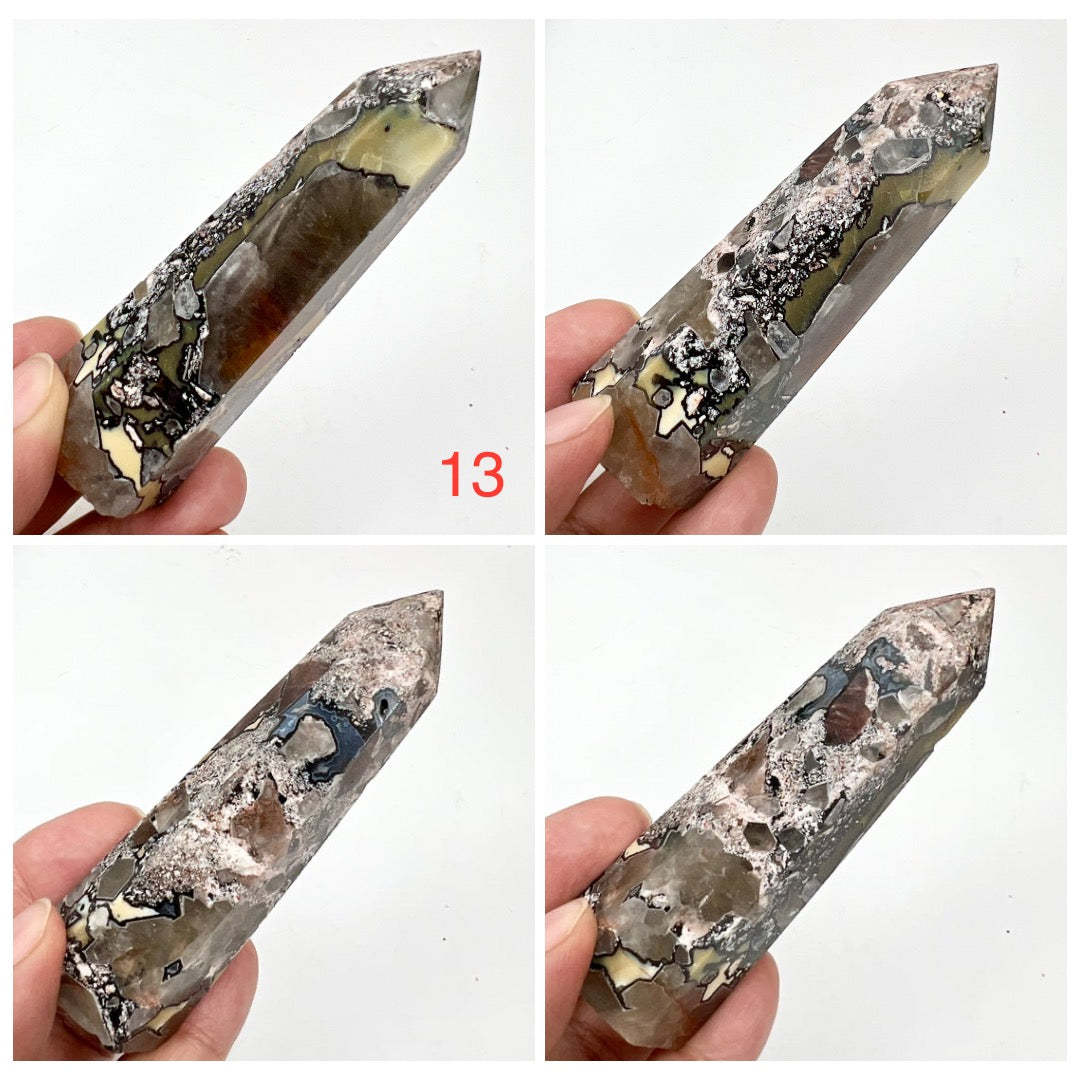 Mosaic Chalcedony Quartz Rare Points Towers Crystal Generators YOU CHOOSE