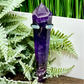 Chevron Dream Amethyst Prism with Stand Healing Crystal Carving 78g