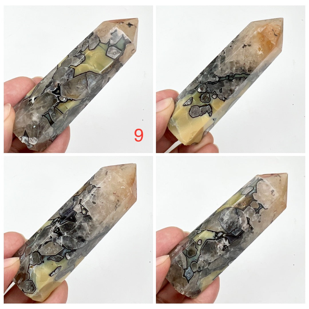 Mosaic Chalcedony Quartz Rare Points Towers Crystal Generators YOU CHOOSE