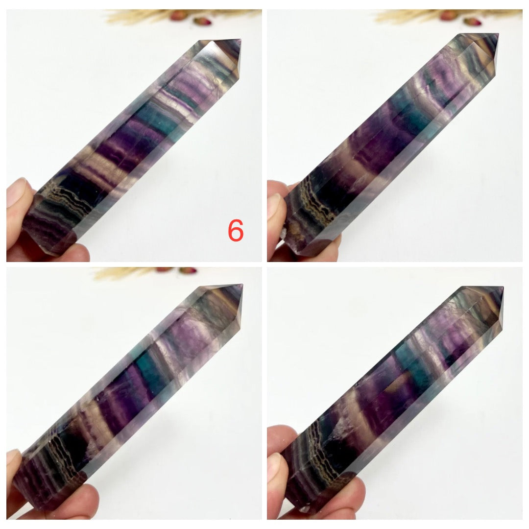 Rainbow Fluorite Points Towers Crystal Generators YOU CHOOSE