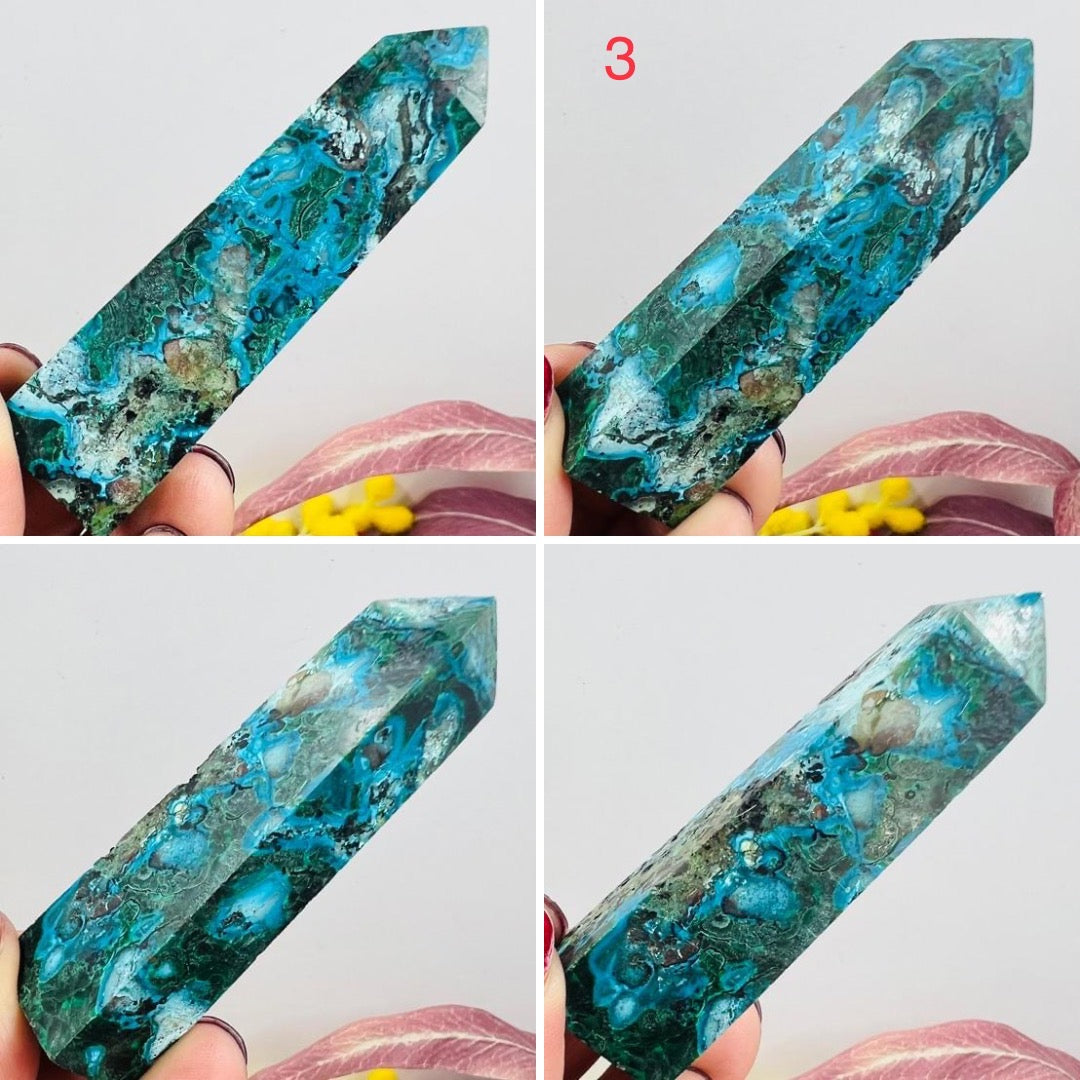 Chrysocolla Malachite Shattuckite Points Towers Crystal YOU CHOOSE