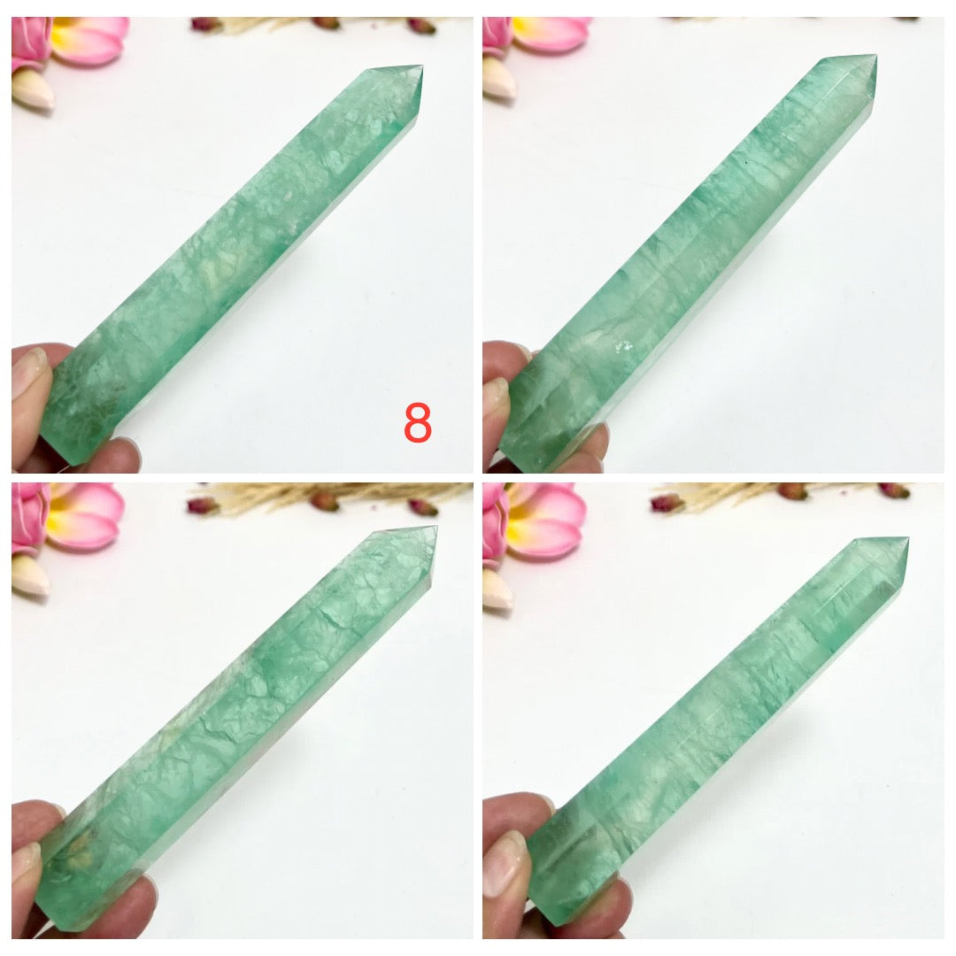 Green Fluorite Points Towers Translucent Crystal Generators YOU CHOOSE